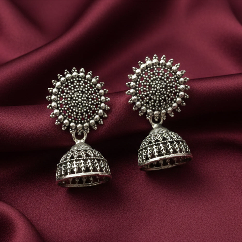 The99Jewel Oxidised Plated Stylish jhumki Earrings