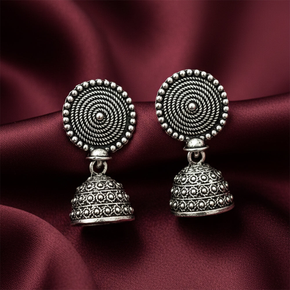 The99Jewel Oxidised Plated Stylish jhumki Earrings