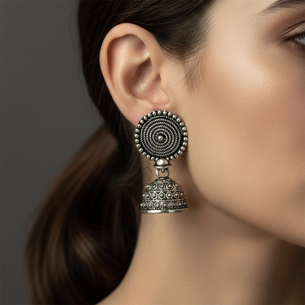 The99Jewel Oxidised Plated Stylish jhumki Earrings