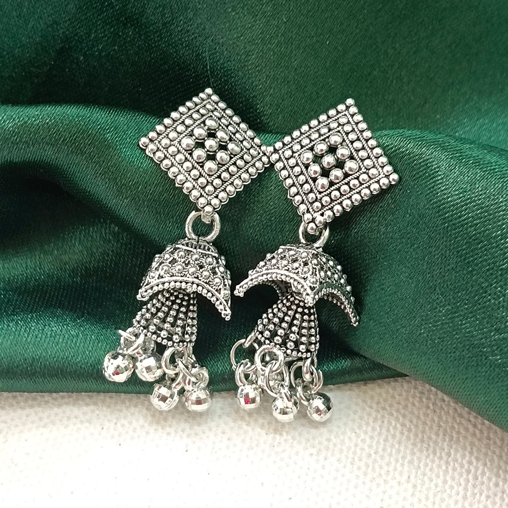 The99Jewel Oxidised Plated Square Jhumki Earrings