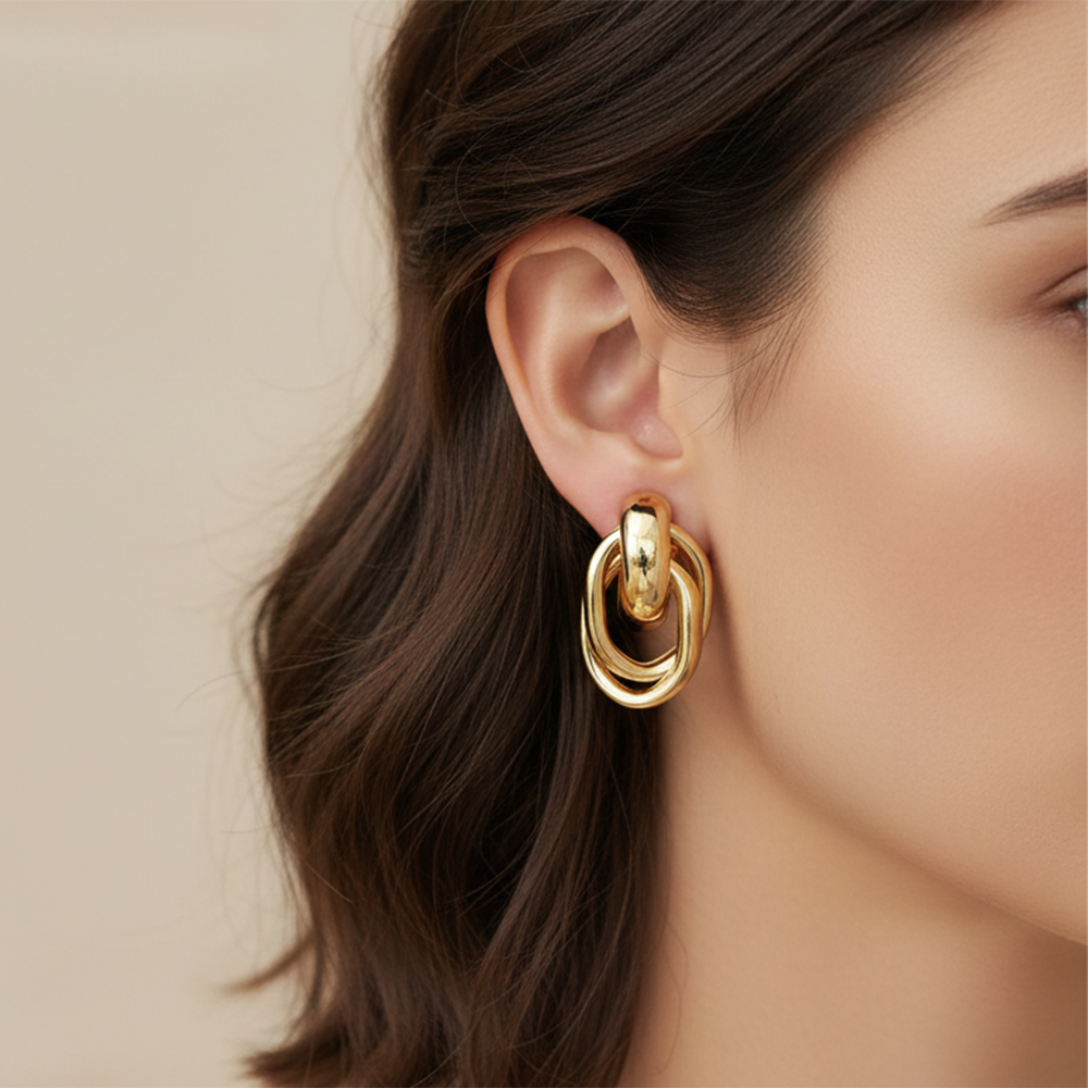 The99Jewel Gold Plated Anti-Tarnish Stylish Stud Earrings