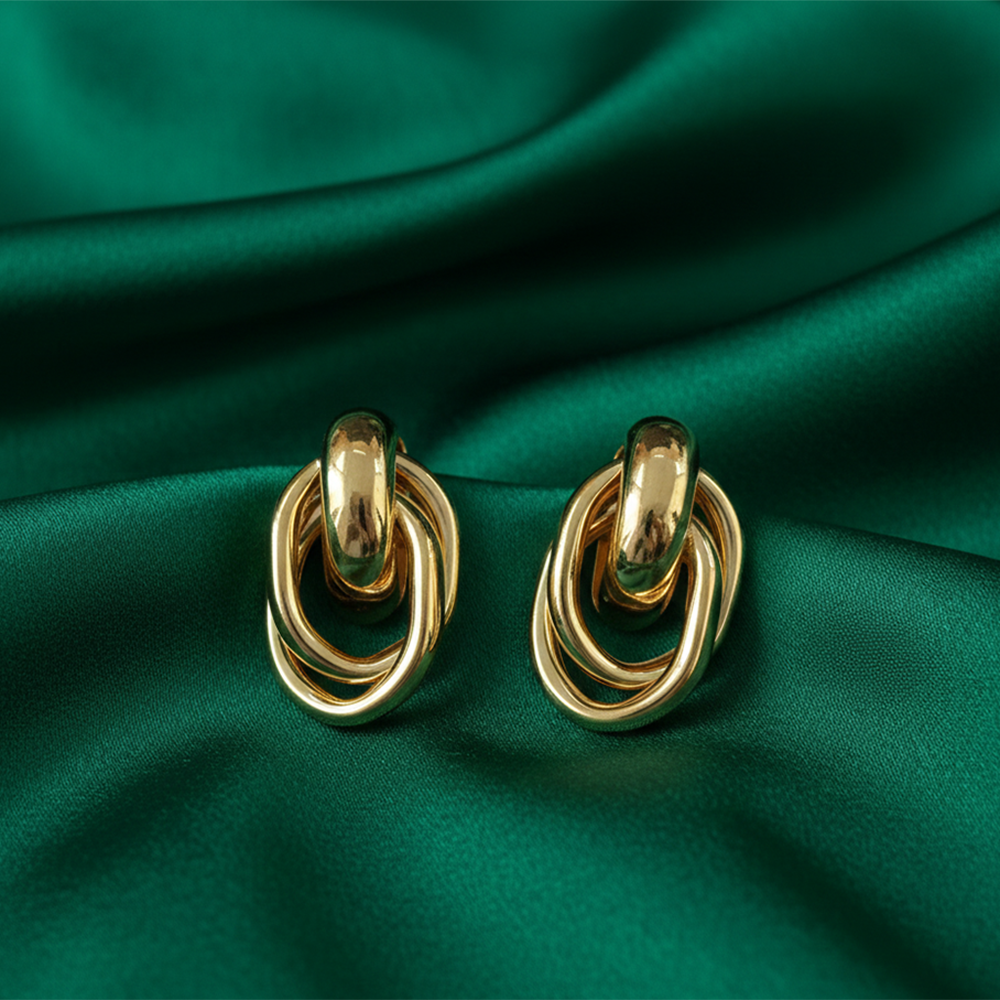 The99Jewel Gold Plated Anti-Tarnish Stylish Stud Earrings