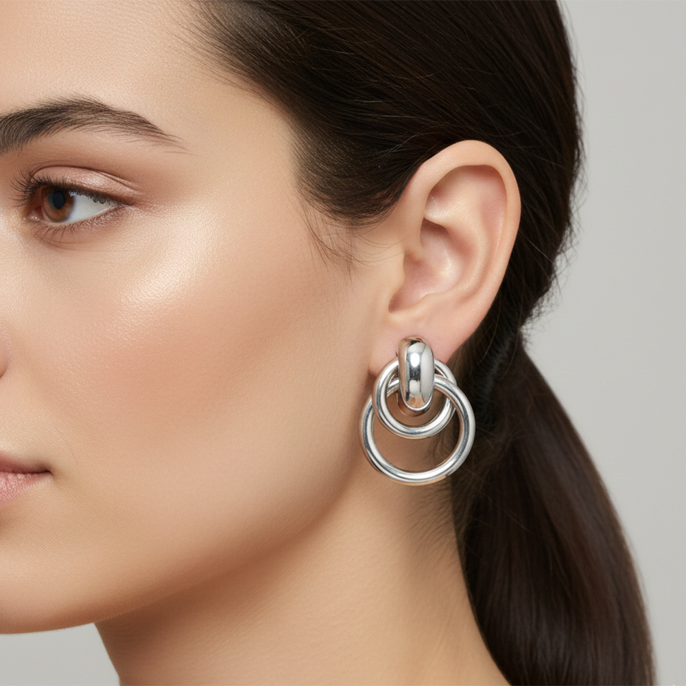 The99Jewel Silver Plated Anti-Tarnish Classic Stud Earrings