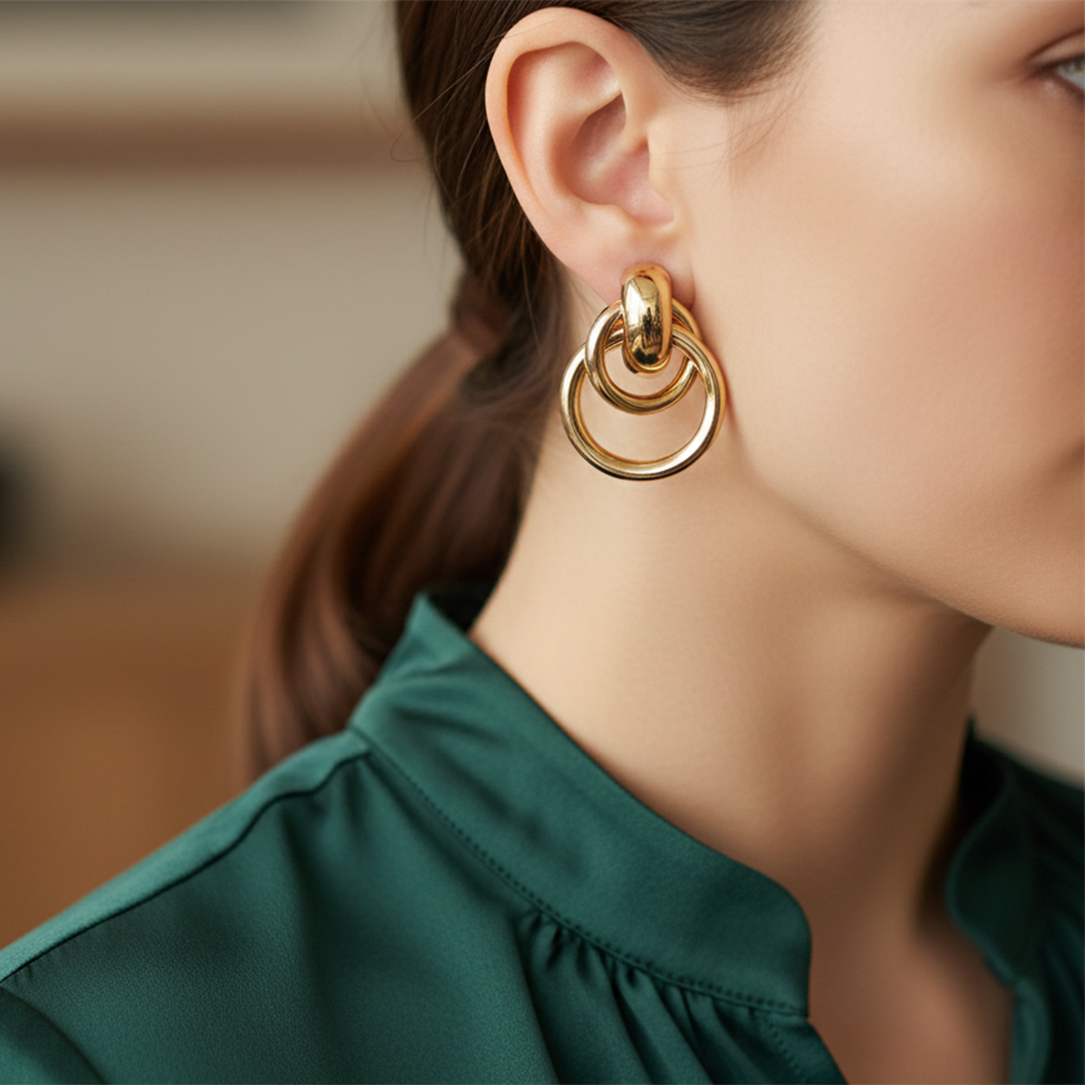 The99Jewel Premium Gold Plated Anti-Tarnish Stud Earrings