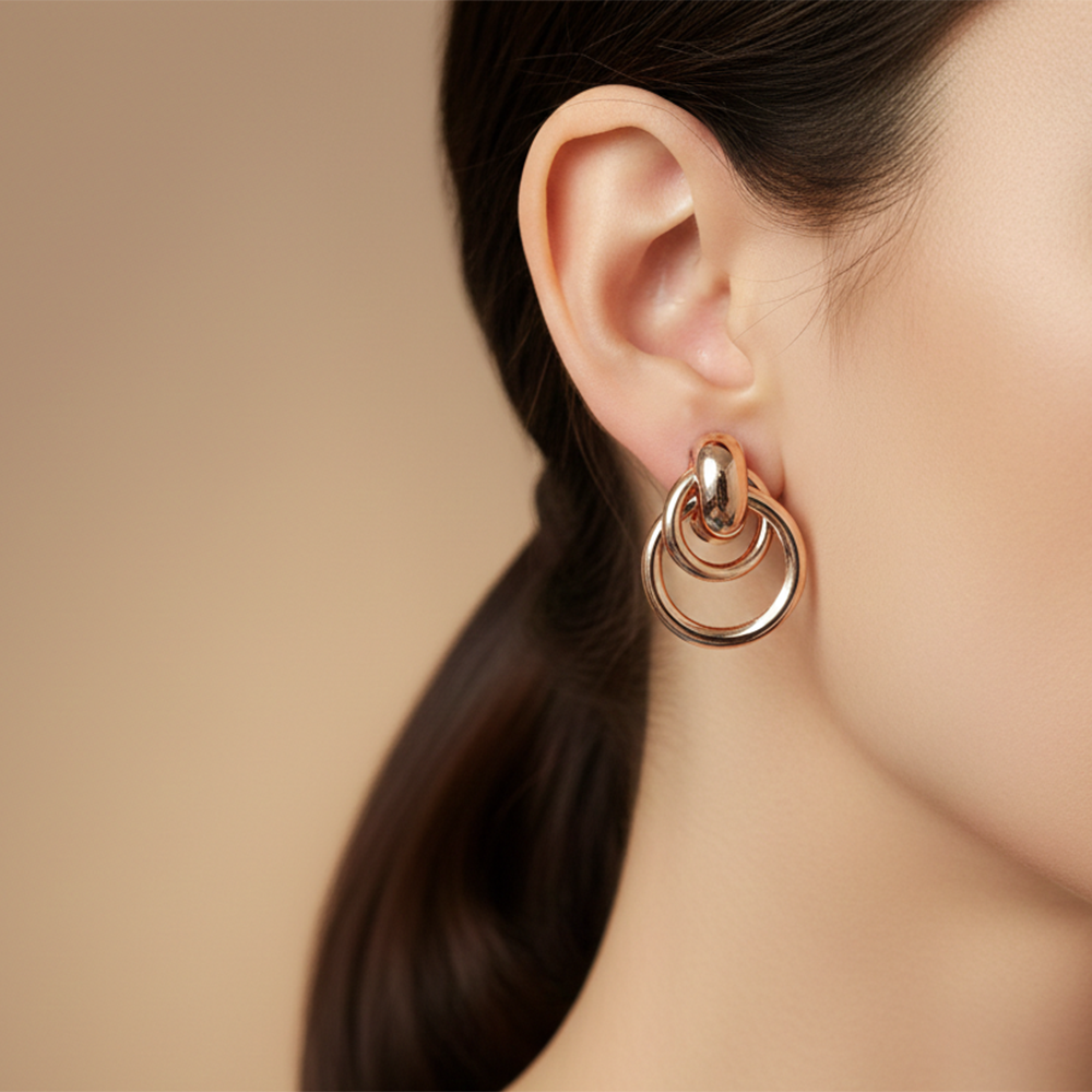 The99Jewel Premium Rose Gold Plated Anti-Tarnish Stud Earrings