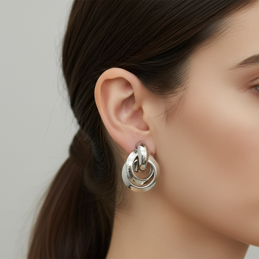 The99Jewel Stylish Silver Plated Anti-Tarnish Studs for Daily Wear