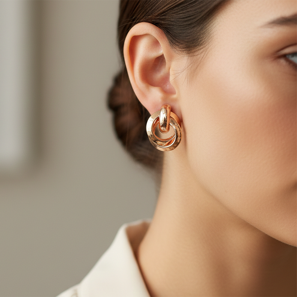 The99Jewel Elegant Rose Gold Plated Anti-Tarnish Studs