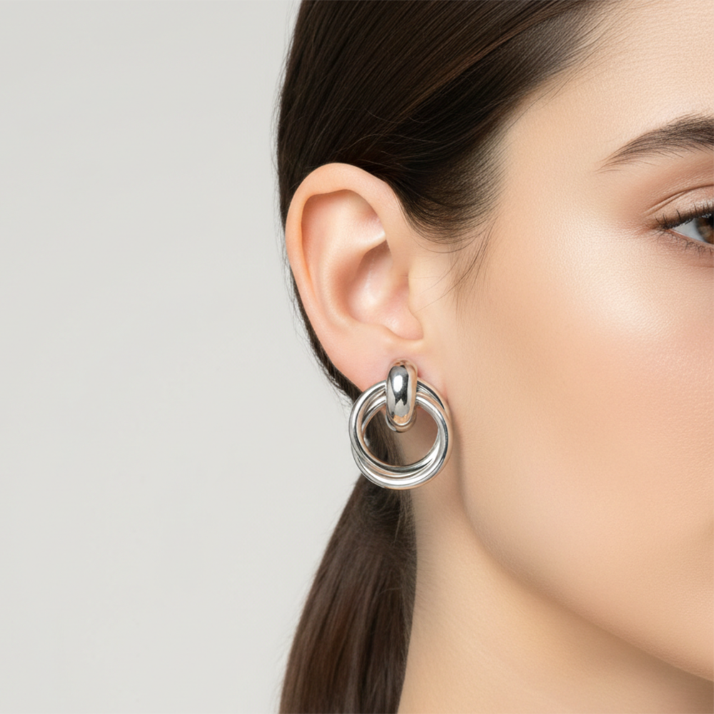 The99Jewel Elegant Silver Plated Anti-Tarnish Stud Earrings