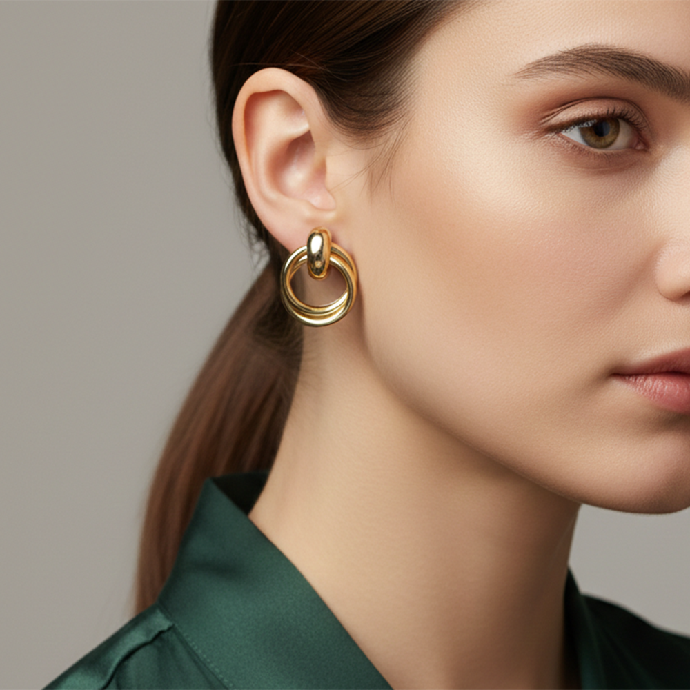 The99Jewel Trendy Gold Plated Anti-Tarnish Stud Earrings