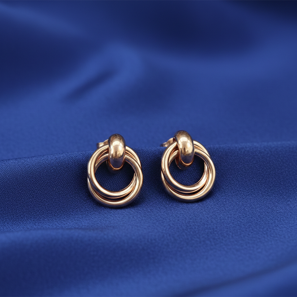 The99Jewel Trendy Rose Gold Plated Anti-Tarnish Stud Earrings