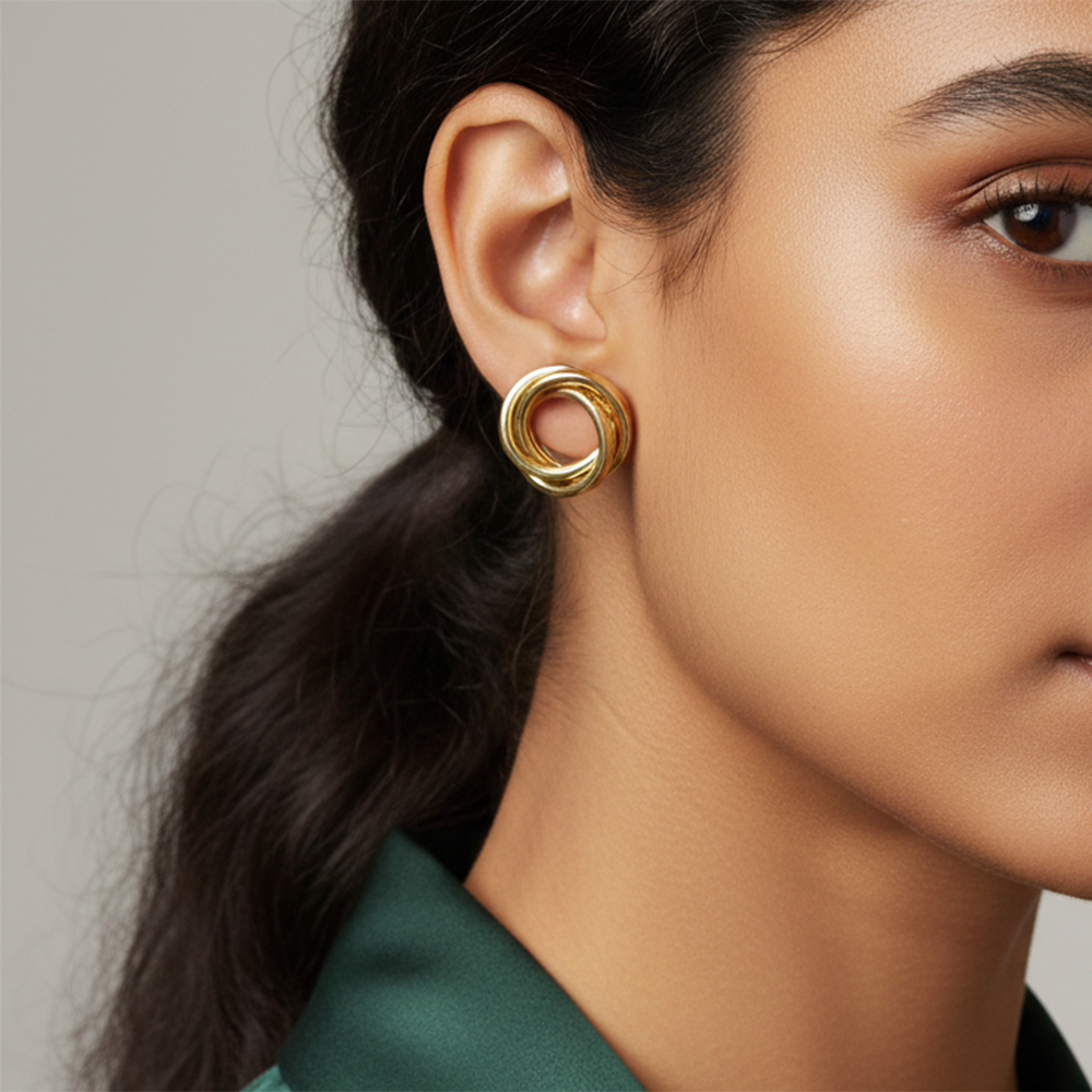 The99Jewel Minimal Gold Plated Anti-Tarnish Stud Earrings