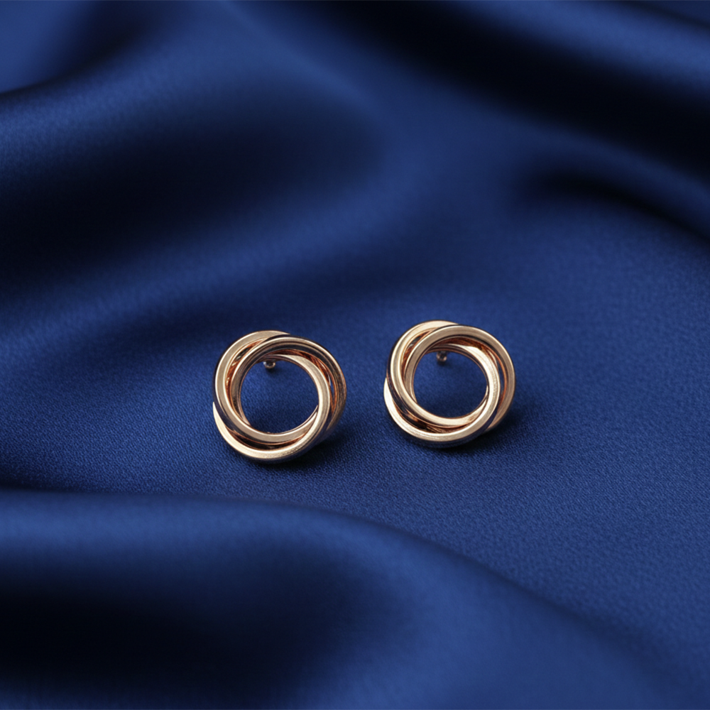 The99Jewel Minimal Rose Gold Plated Anti-Tarnish Stud Earrings