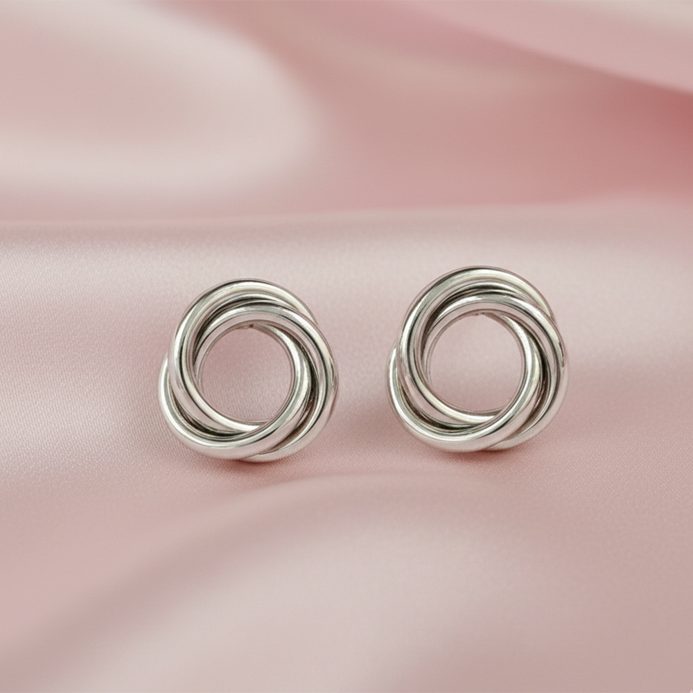 The99Jewel Modern Silver Plated Anti-Tarnish Stud Earrings