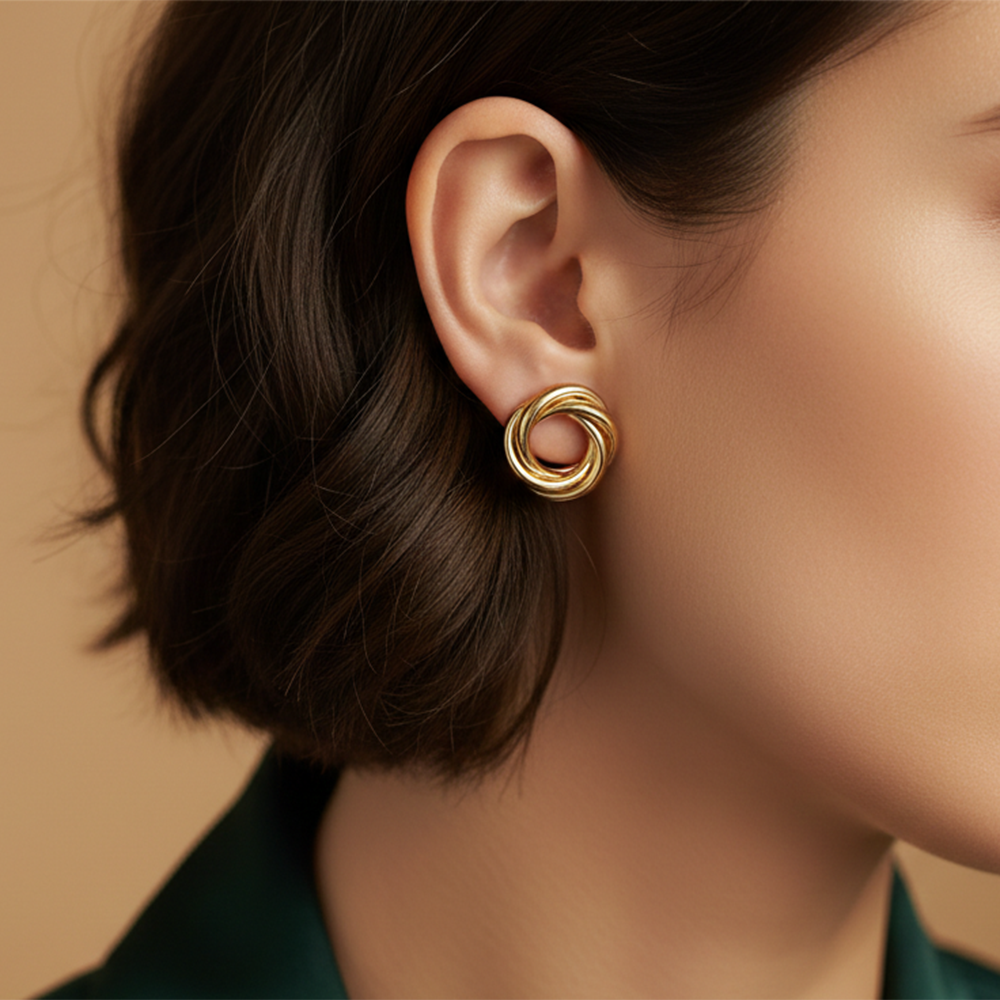 The99Jewel Classic Gold Plated Anti-Tarnish Stud Earrings