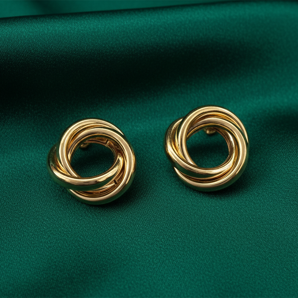 The99Jewel Classic Gold Plated Anti-Tarnish Stud Earrings