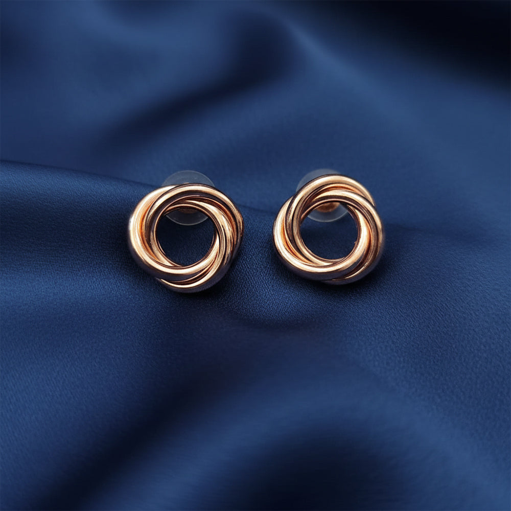 The99Jewel Classic Rose Gold Plated Anti-Tarnish Stud Earrings