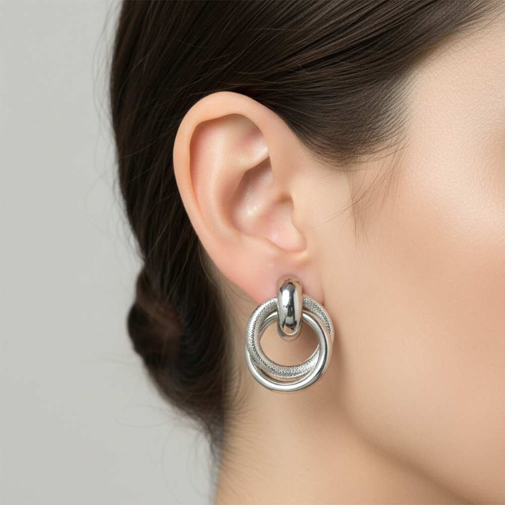 The99Jewel Minimalist Silver Plated Anti-Tarnish Stylish Studs