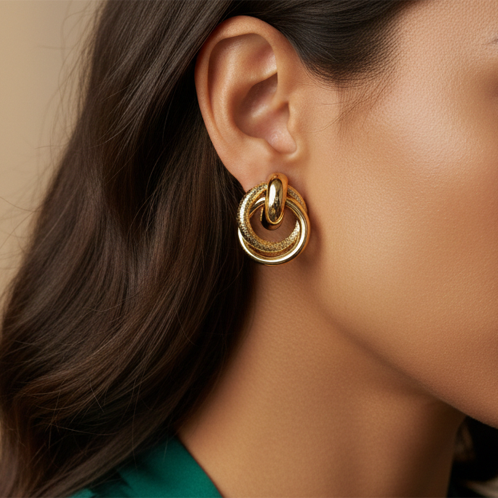 The99Jewel Modern Gold Plated Anti-Tarnish Stylish Studs