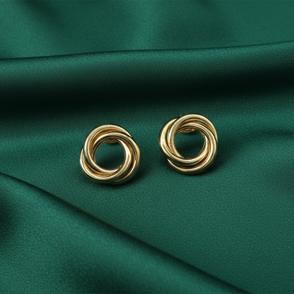 The99Jewel Chic Gold Plated Anti-Tarnish Stud Earrings