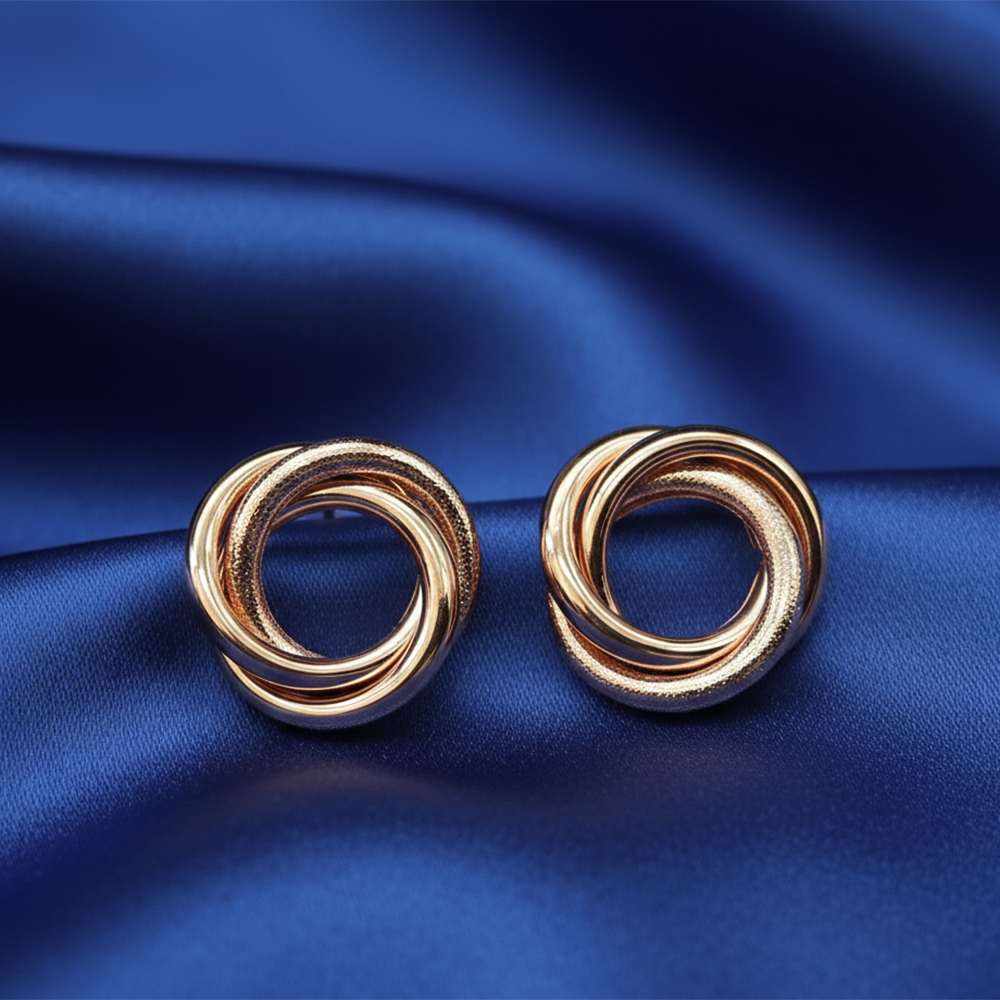 The99Jewel Chic Rose Gold Plated Anti-Tarnish Stud Earrings