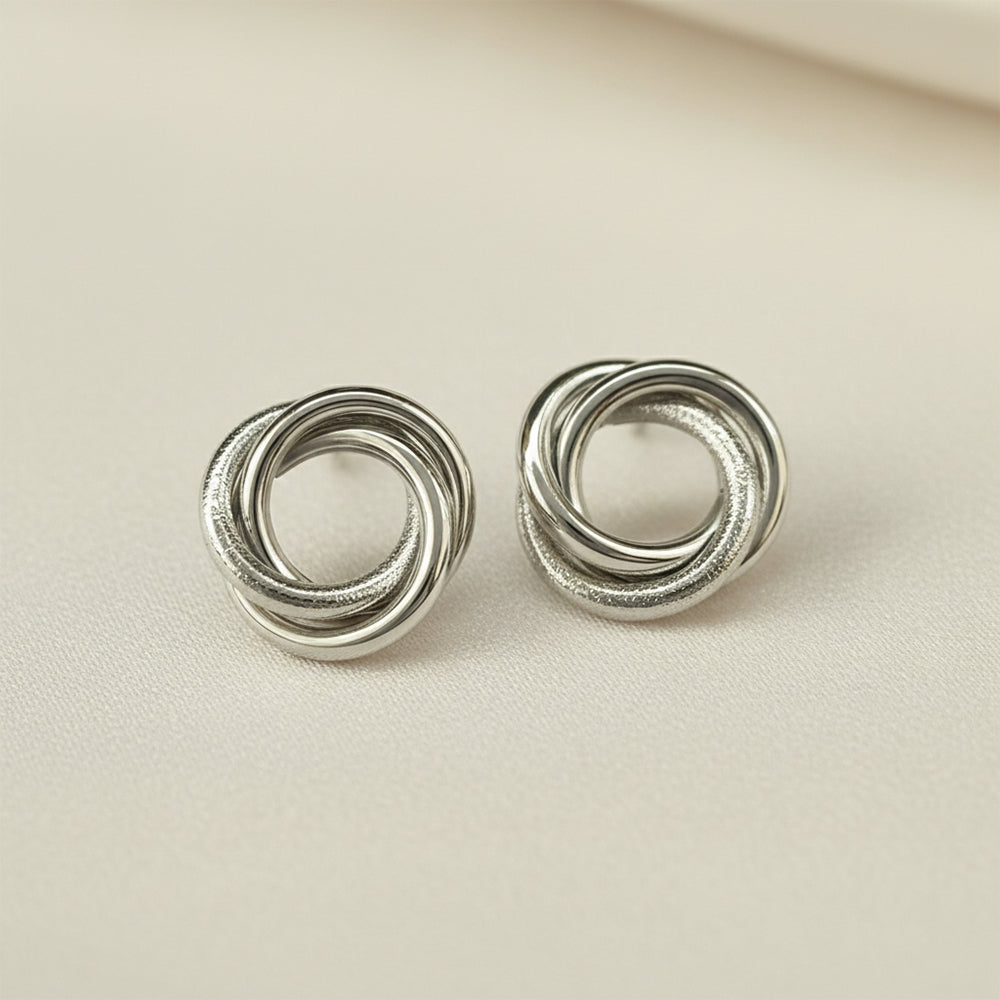 The99Jewel Classic Silver Plated Anti-Tarnish Stud Earrings