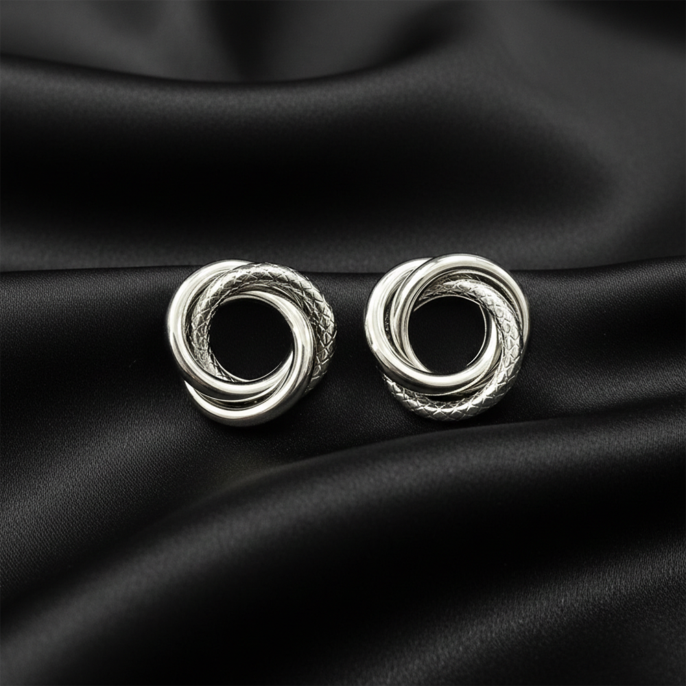The99Jewel Chic Silver Plated Anti-Tarnish Stud Earrings