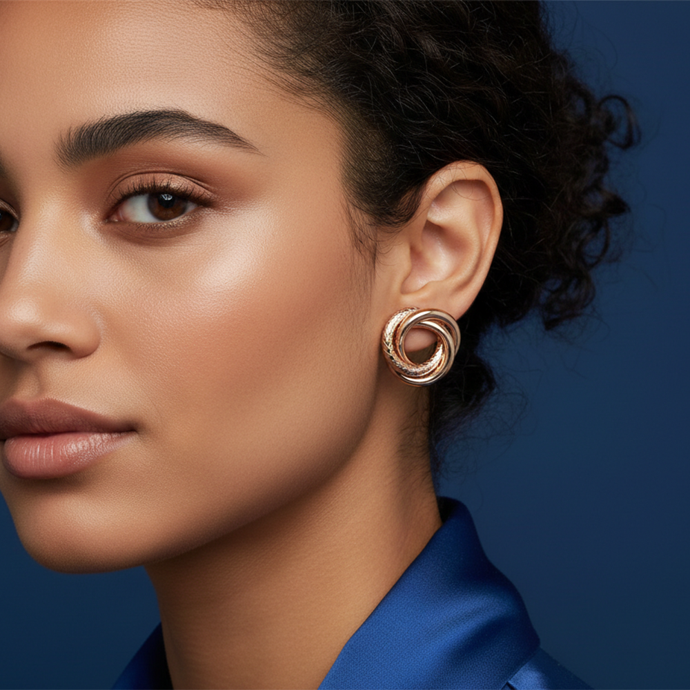 The99Jewel Durable Rose Gold Plated Anti-Tarnish Stud Earrings