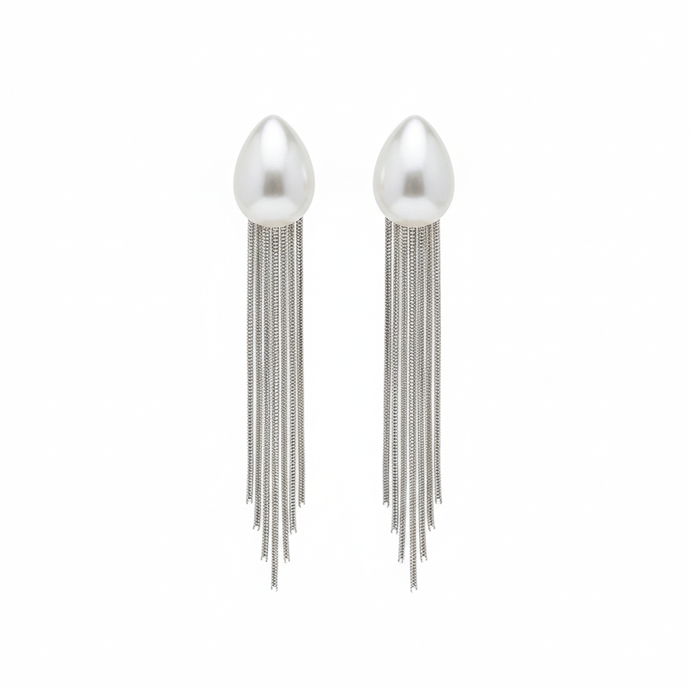 The99Jewel Luxe Pearl Drop Elegant Long Party Wear Earrings for Women