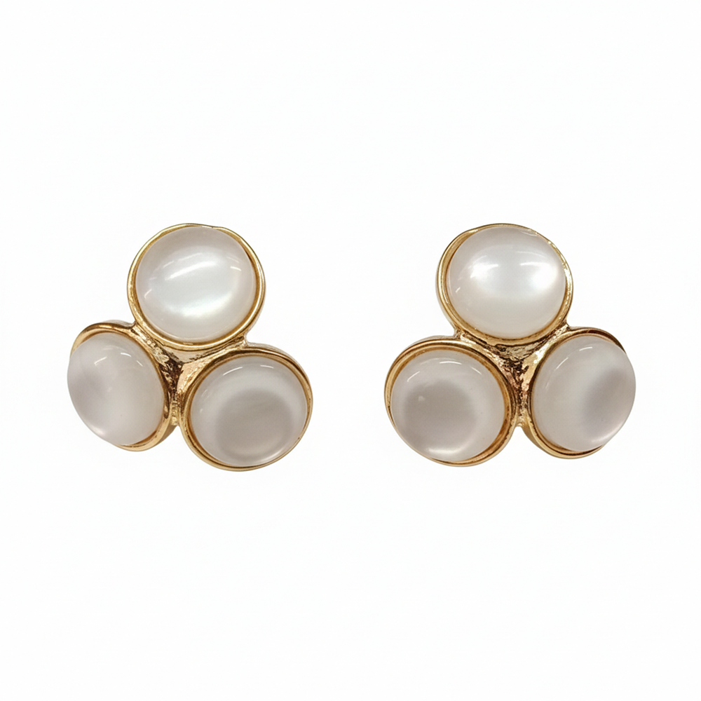 The99Jewel Classic Monalisa White Stone Cluster Stud