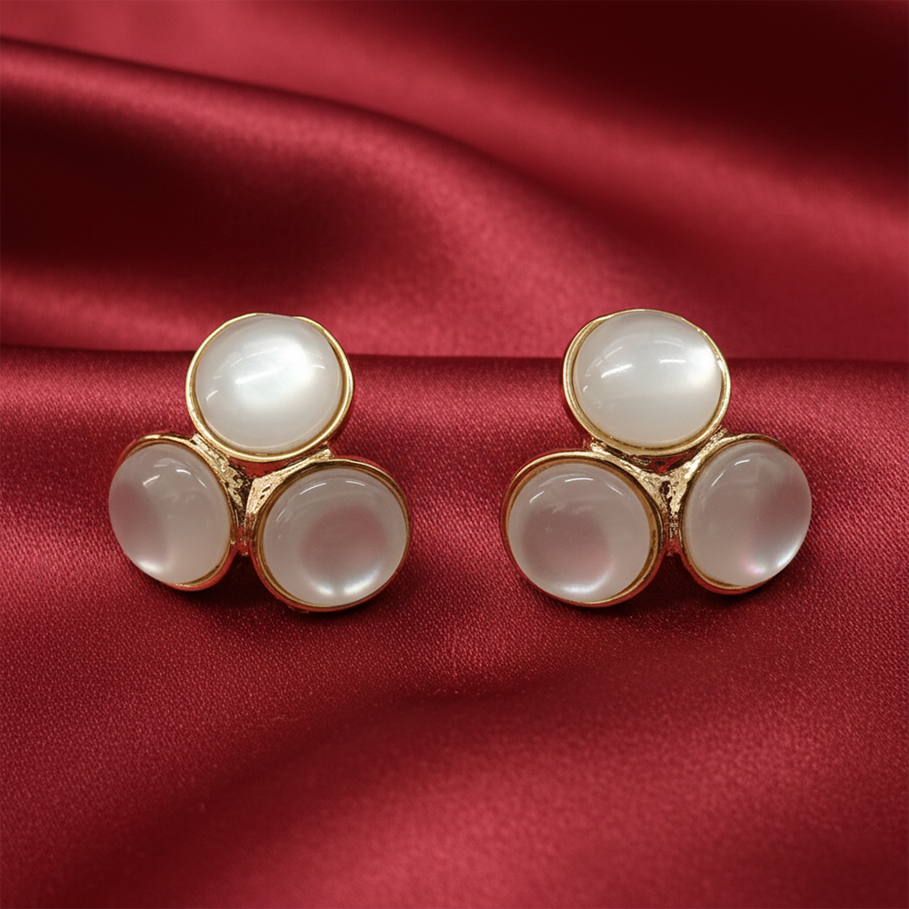 The99Jewel Classic Monalisa White Stone Cluster Stud