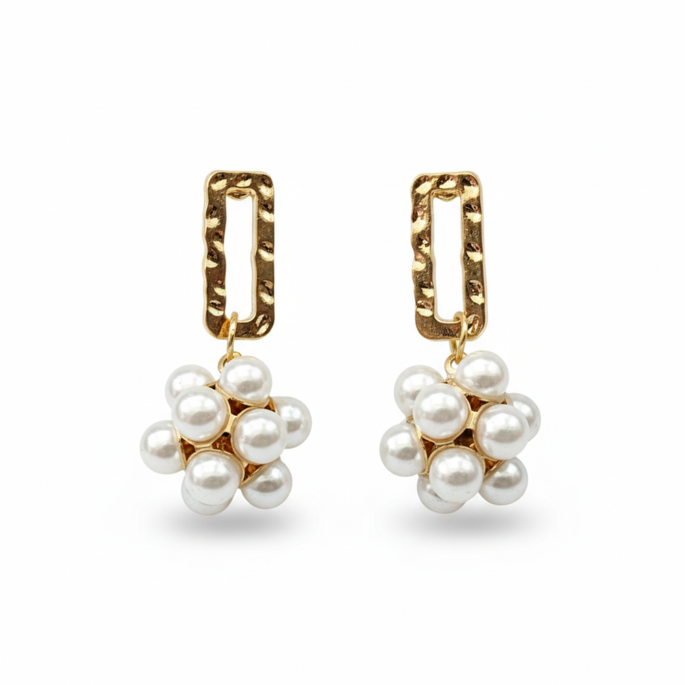 The99Jewel Gold Plated Crystal Stone & Pearl Classy Earrings
