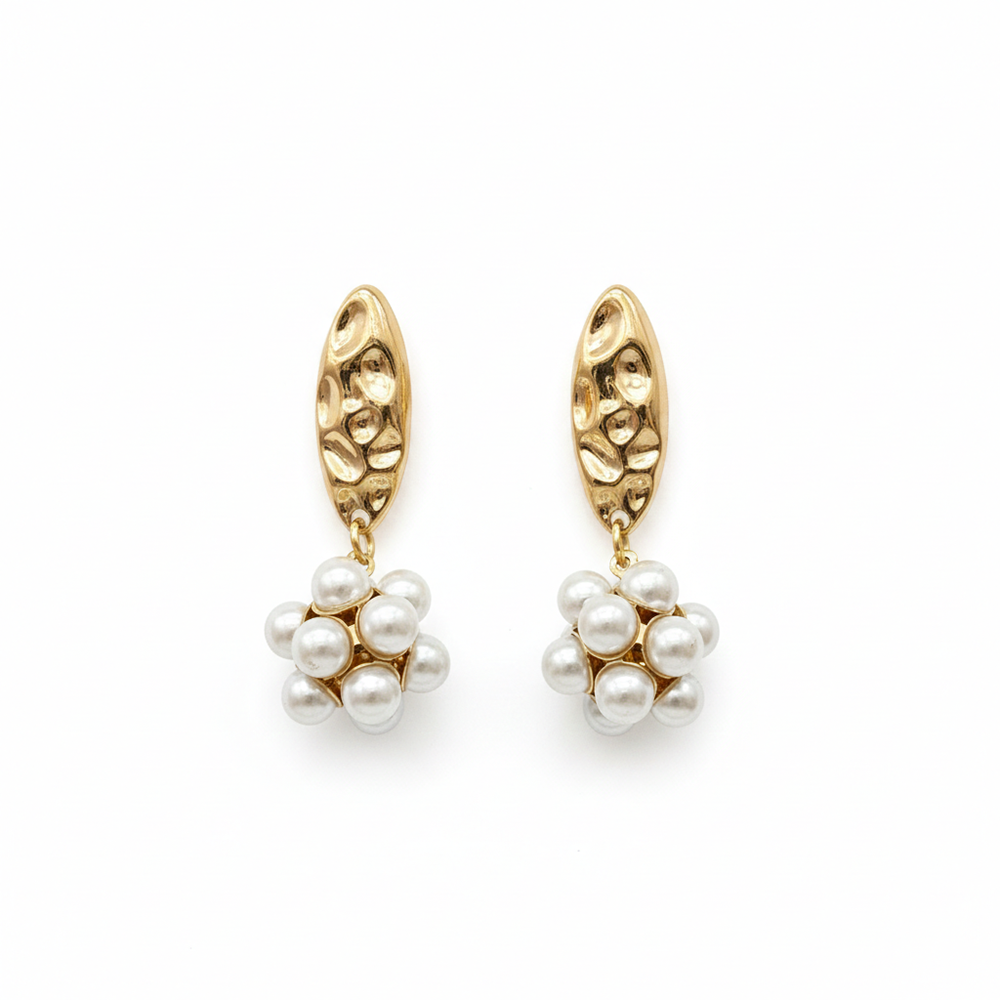 The99Jewel Gold Plated Crystal Stone & Pearl Classy Earrings
