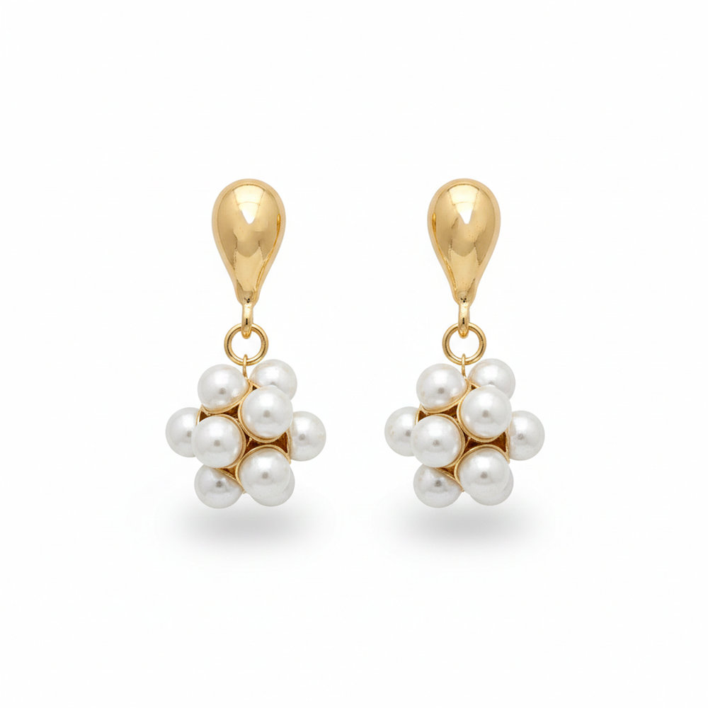 The99Jewel Gold Plated Crystal Stone & Pearl Classy Earrings