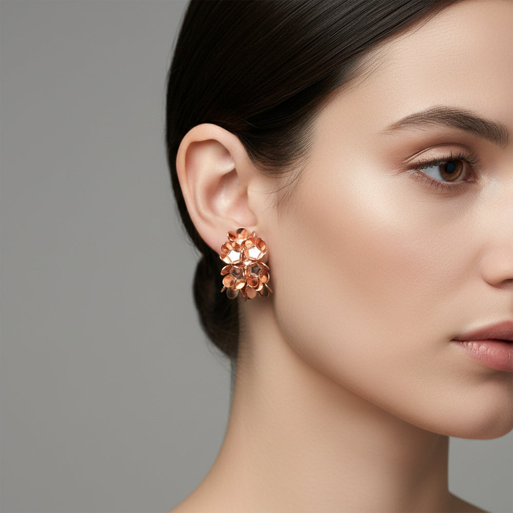 The99Jewel Rose Gold Plated Stud Earring