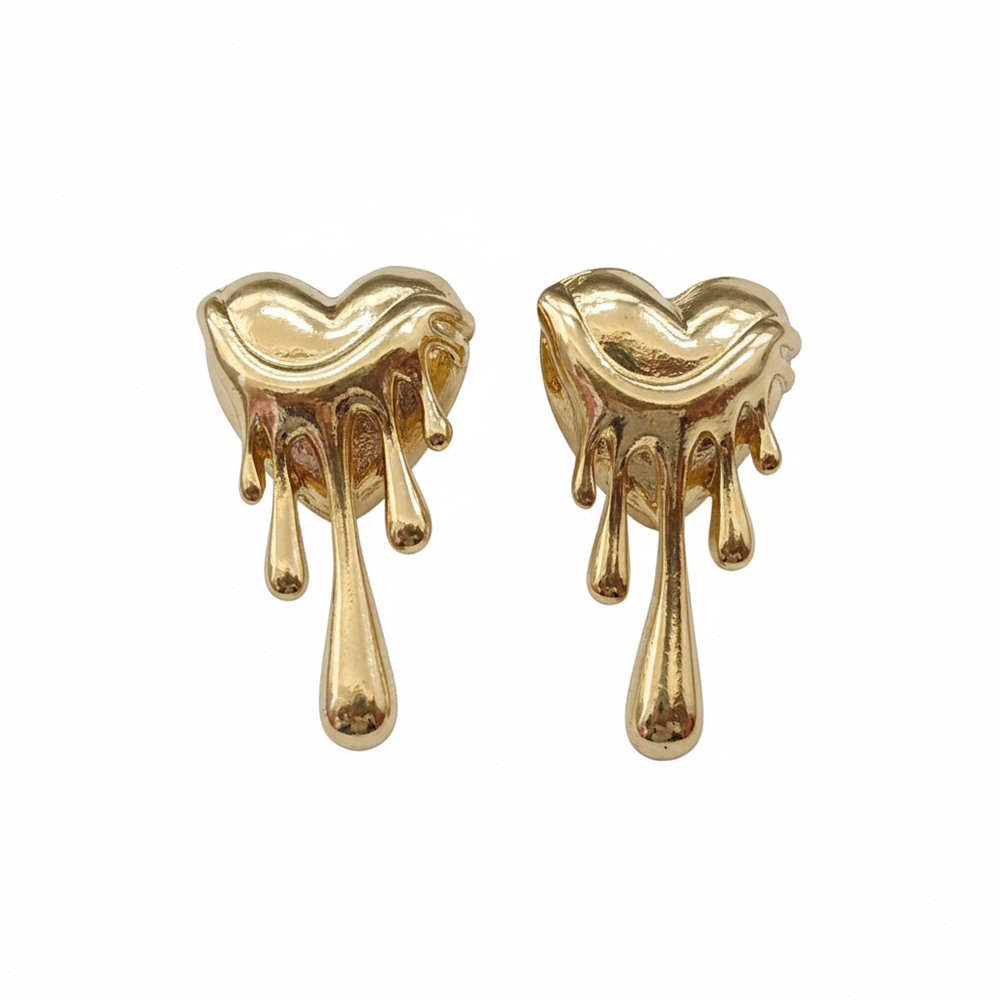 The99Jewel Melted Heart Style Anti Tarnish Earrings