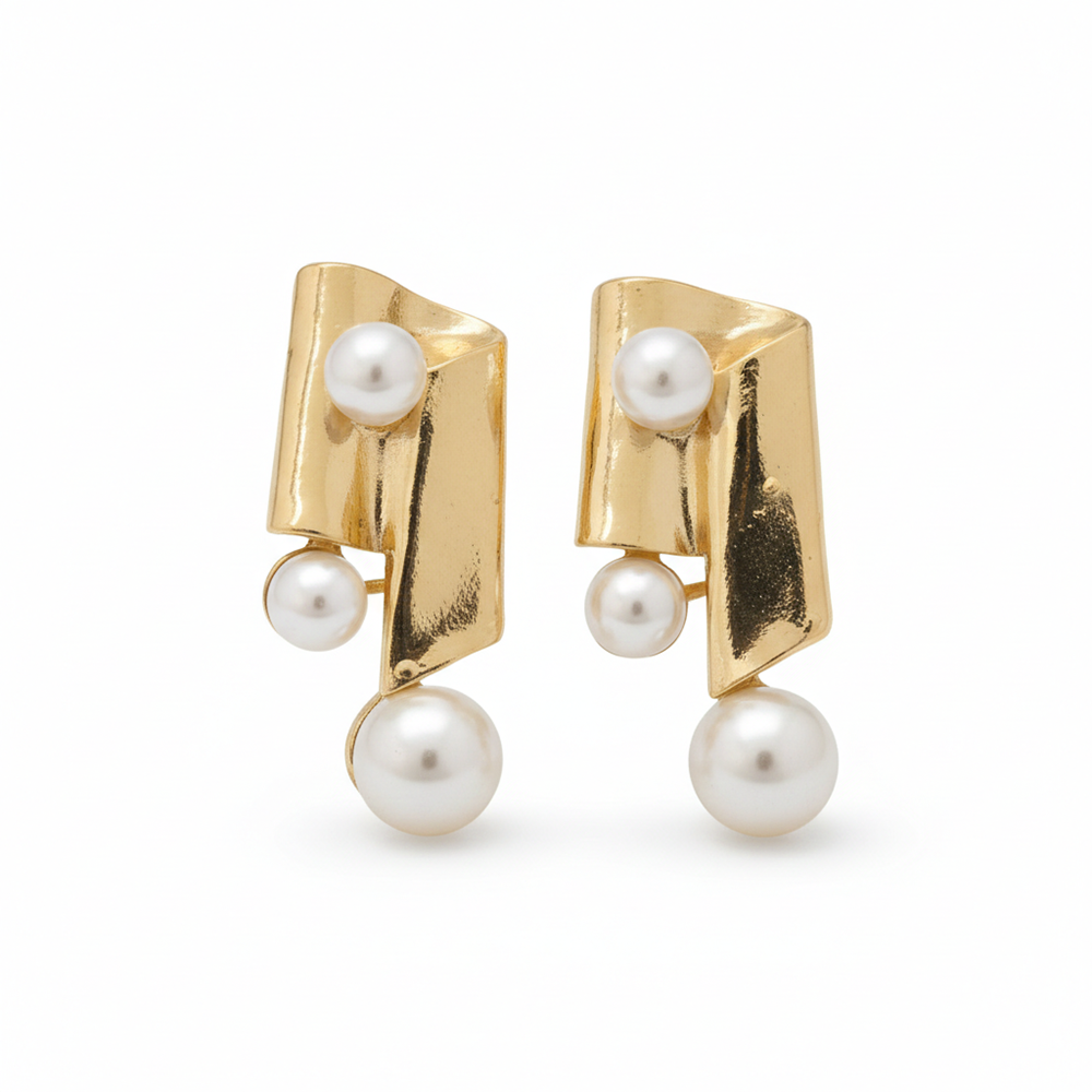 The99Jewel Anti-Tarnish Gold Pearl Drop Earrings for Women