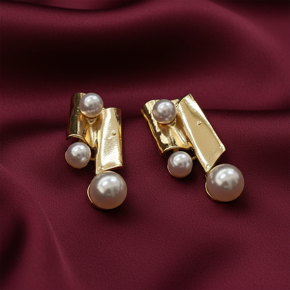 The99Jewel Anti-Tarnish Gold Pearl Drop Earrings for Women
