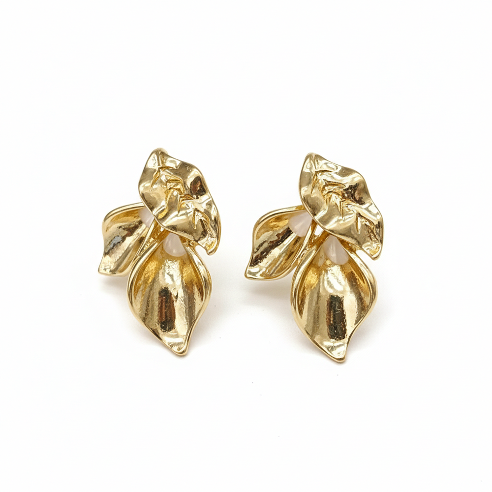 The99Jewel Anti-Tarnish Gold Floral Stud Earrings for Women