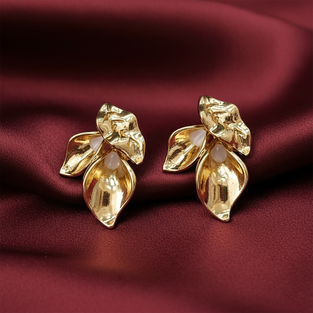 The99Jewel Anti-Tarnish Gold Floral Stud Earrings for Women
