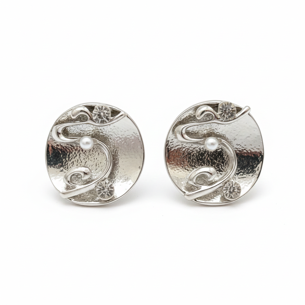 The99Jewel Anti-Tarnish Silver Round Stud Earrings for Women