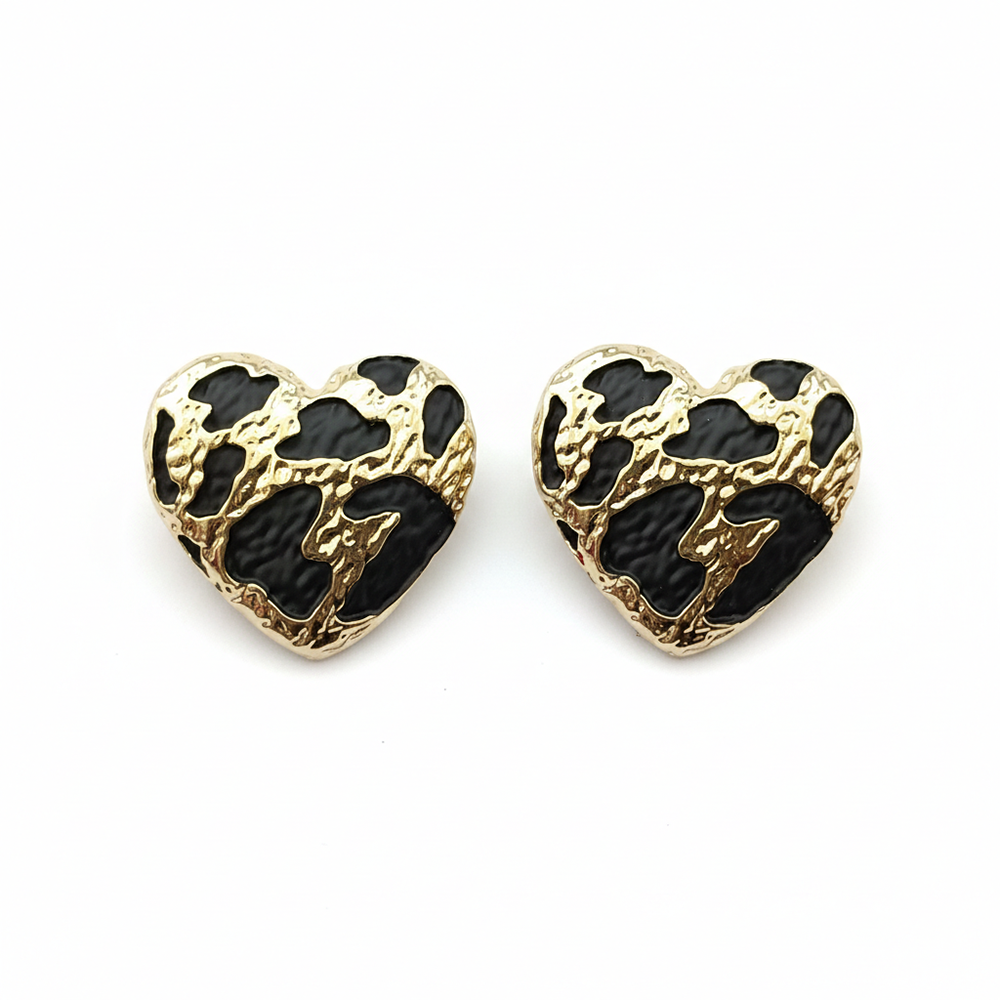 The99Jewel Contemporary Black Gold-Line Anti Tarnish Stud Earrings