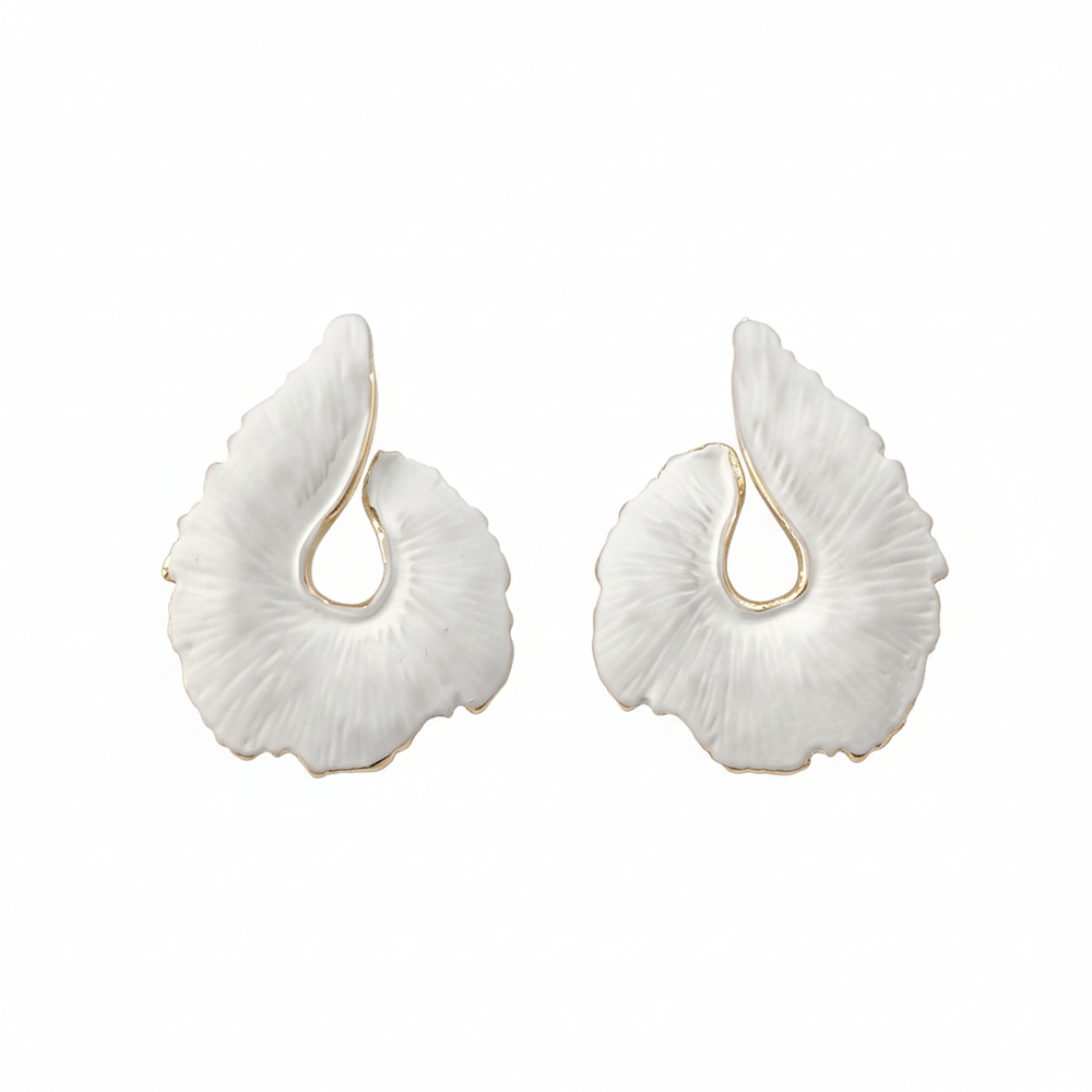 The99Jewel Bold White Enamel Fashion Anti Tarnish Stud Earrings