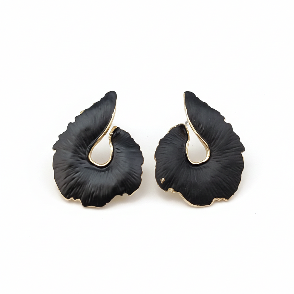 The99Jewel Bold Black Enamel Fashion Anti Tarnish Stud Earrings