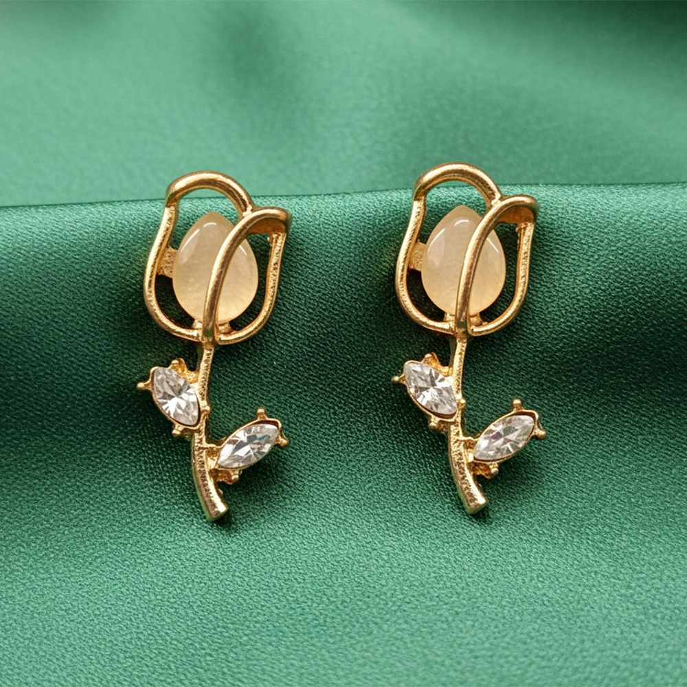 The99Jewel Stylish Gold Plated Tulip Earrings
