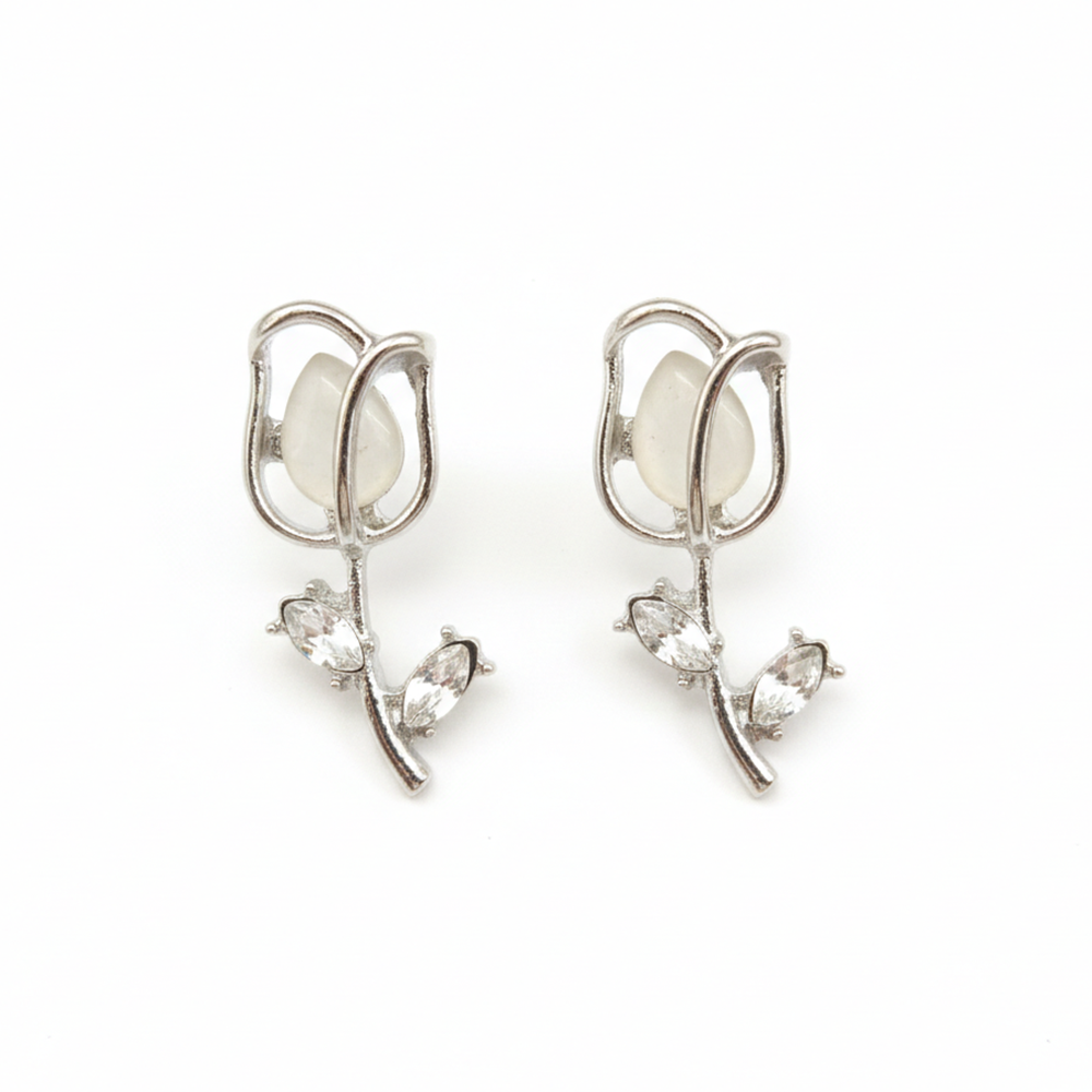 The99Jewel Stylish Silver Plated Tulip Earrings