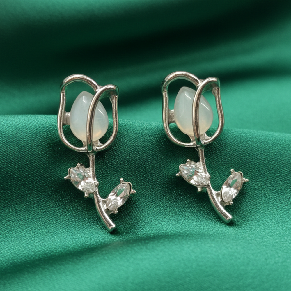 The99Jewel Stylish Silver Plated Tulip Earrings