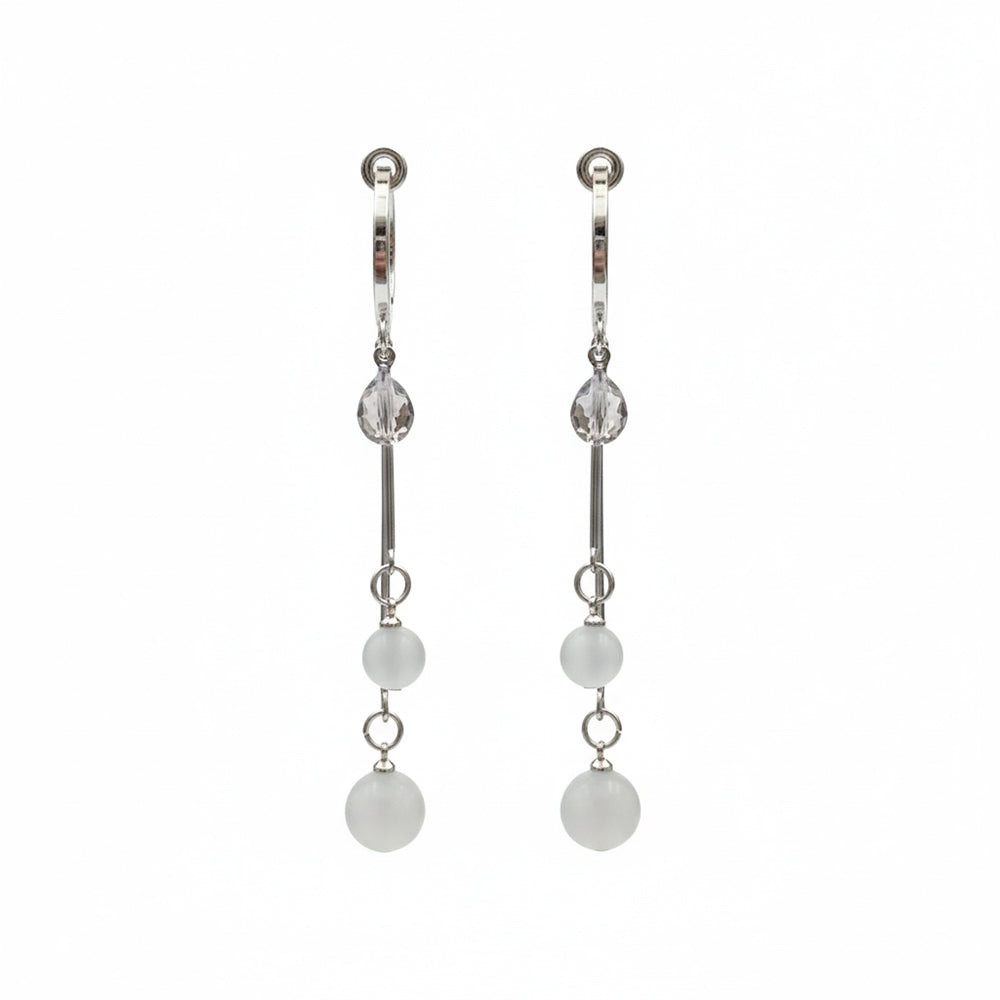 The99Jewel Modern Silver Long Drop Earrings for Women