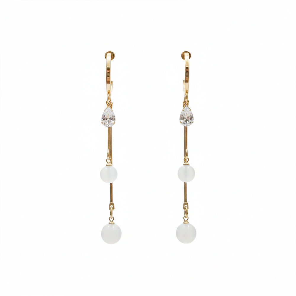 The99Jewel Modern Gold Long Drop Earrings for Women