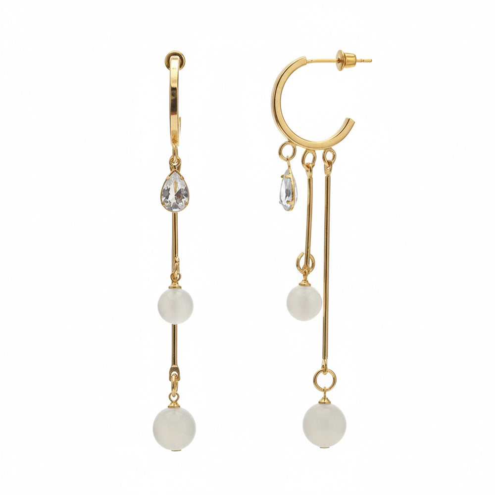 The99Jewel Modern Gold Long Drop Earrings for Women