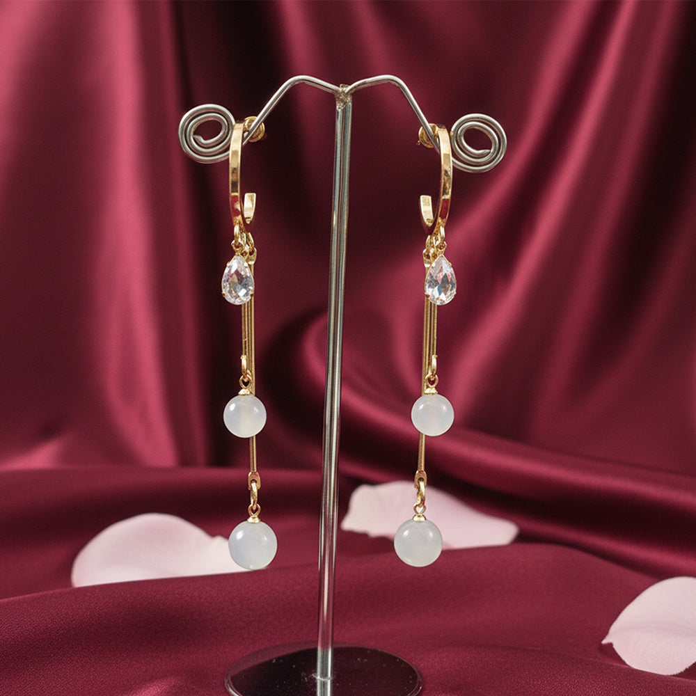 The99Jewel Modern Gold Long Drop Earrings for Women